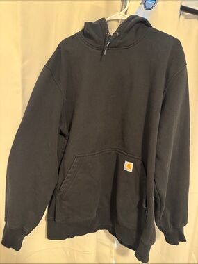 Carhartt Rain Defender Black Pullover Hooded Work Sweatshirt